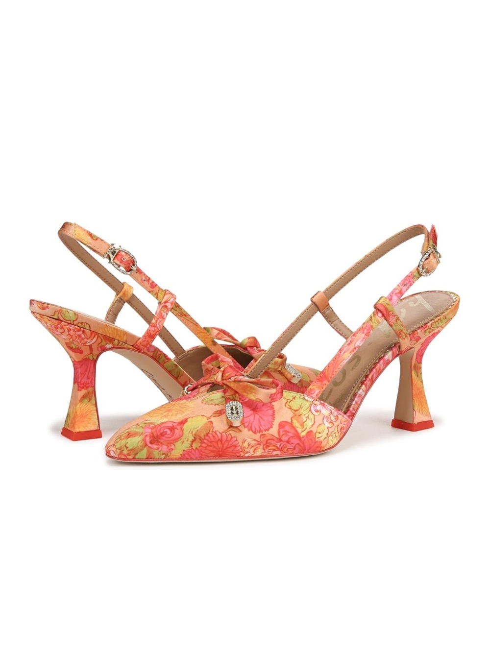 Circus by Sam Edelman Monica Floral Slingback Heel in Apricot Haze Multi 8.5 NEW - Picture 2 of 9